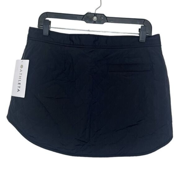 Athleta Black Toasty Buns Insulated Full Zip Sporty Outdoor Skirt Size 10 - Picture 4 of 12